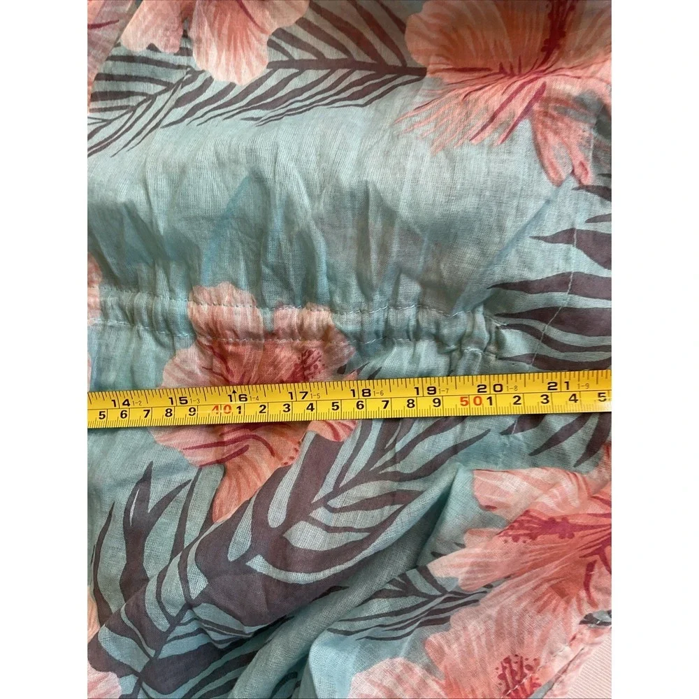 Debbie Katz South Beach Coverup 100% Cotton Tropical Print Flutter Sleeve Resort